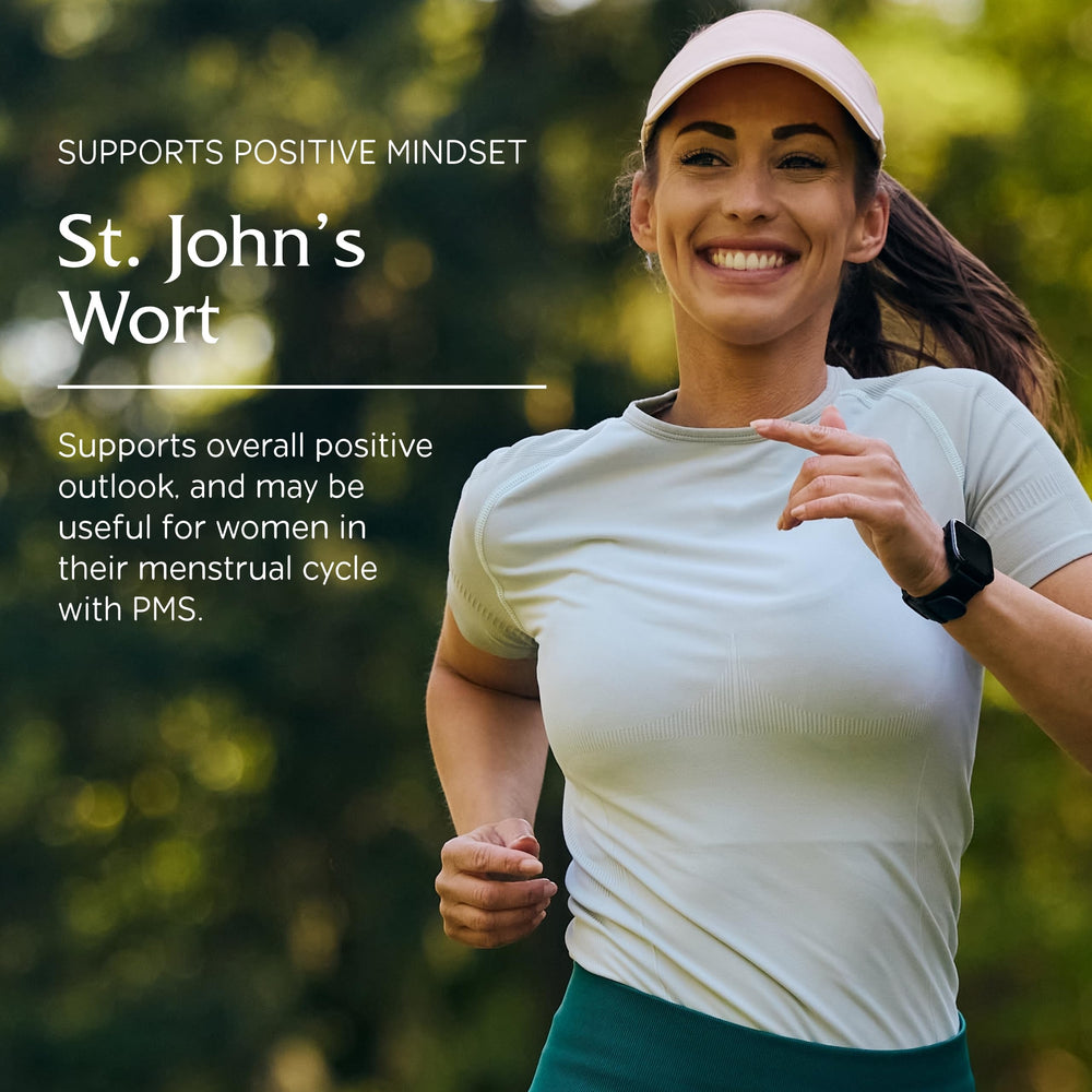 Vitanica St. John's Wort capsules close-up demonstrates quality capsules for daily mood support.