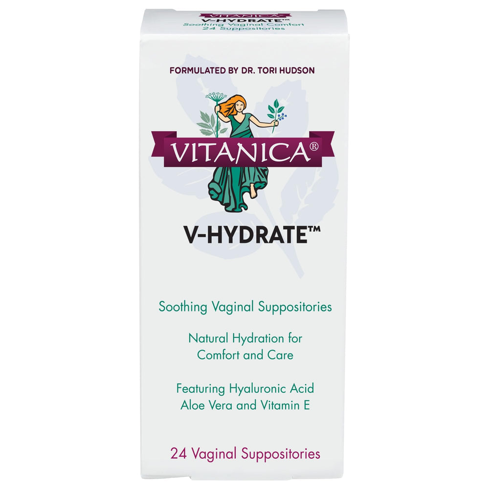 Vitanica V-Hydrate packaging highlights plant-based moisture support.