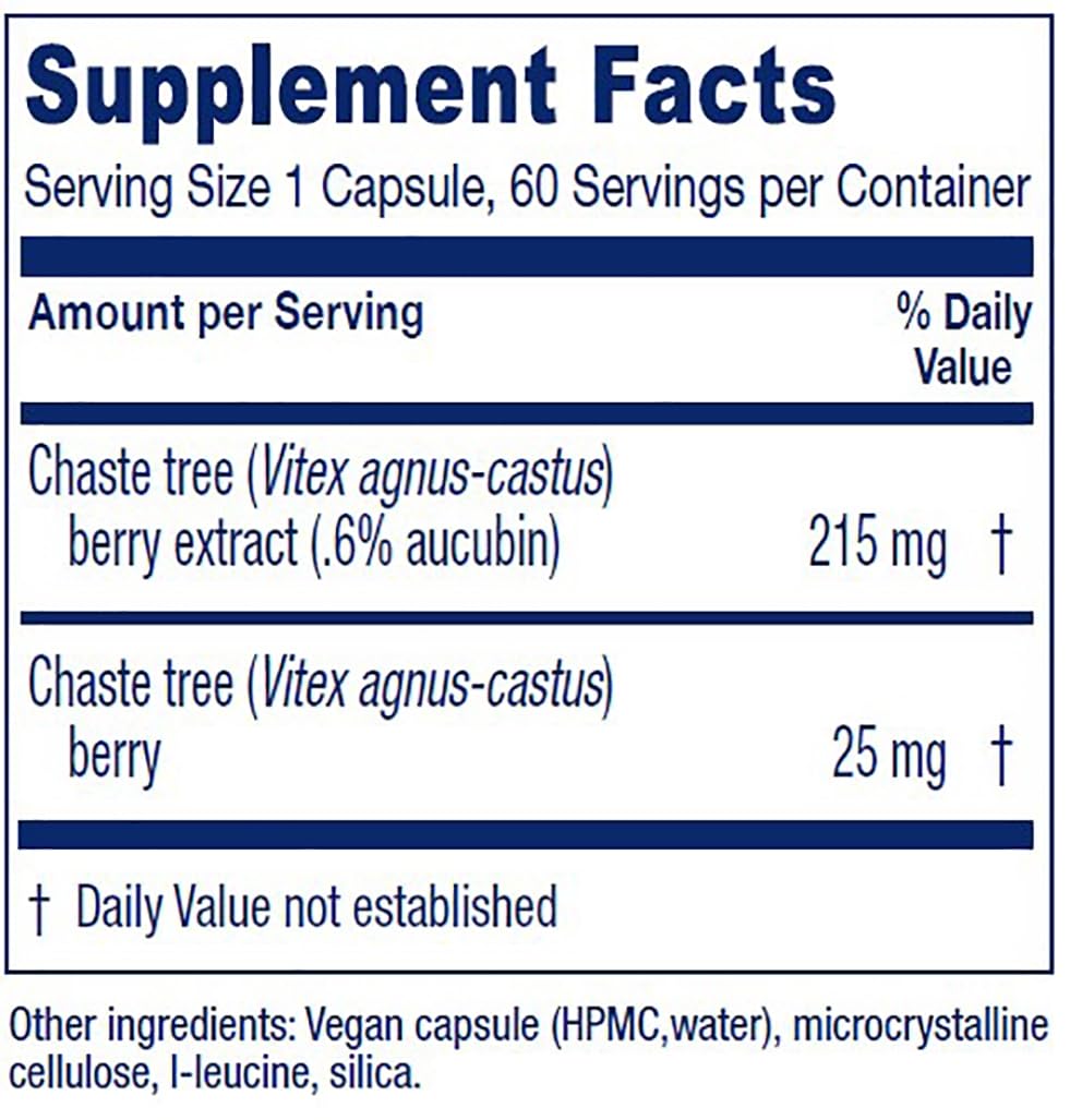 Vitanica Vitex Extract Plus label highlighting herbal blend for balanced cycles