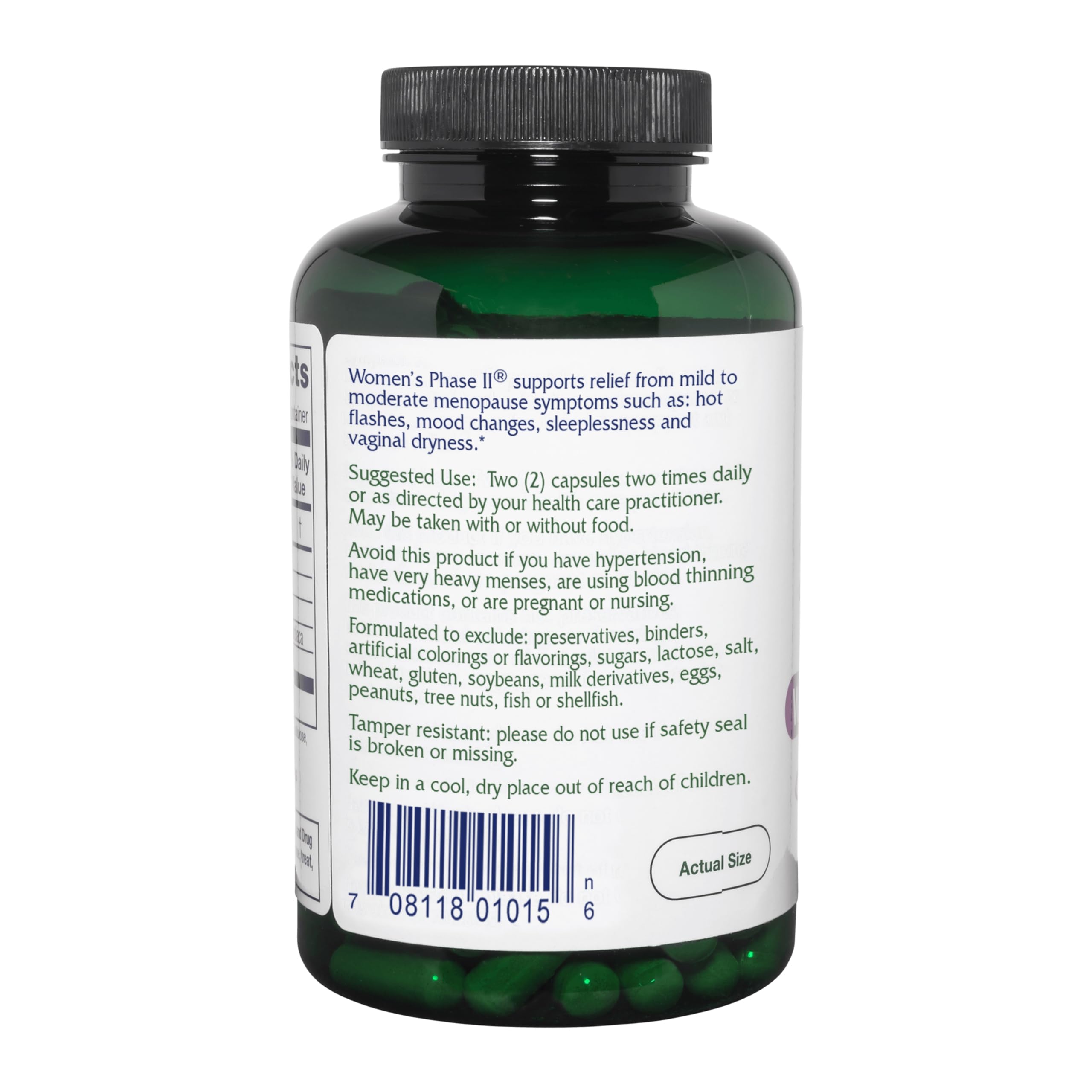 Vitanica Women's Phase II capsules image highlighting plant-based menopause support in daily use