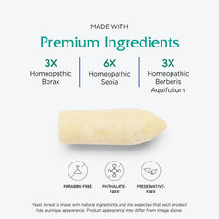 Vitanica Yeast Arrest branding label on box emphasizes purity and GMP.