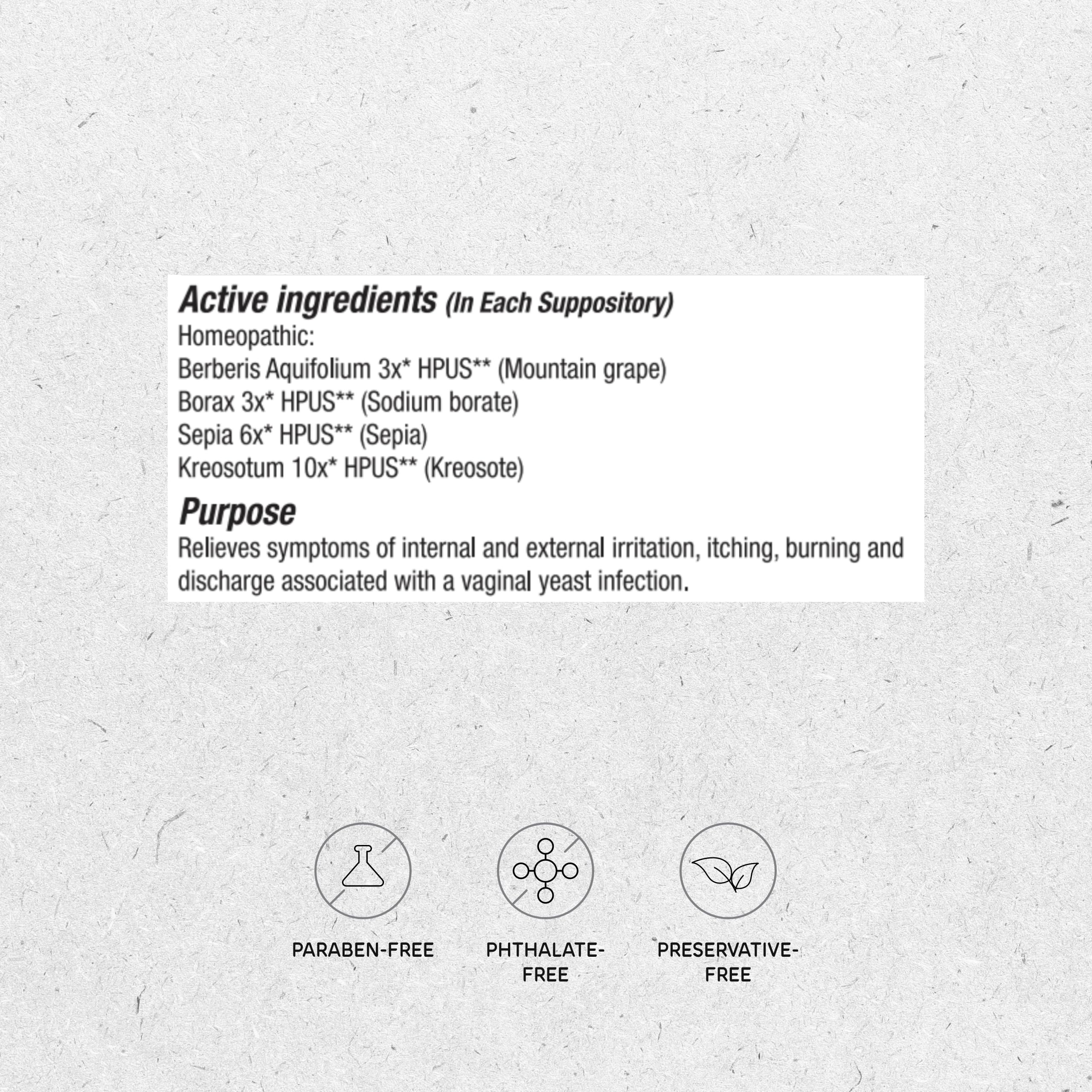Vitanica Yeast Arrest packaging back lists ingredients and directions