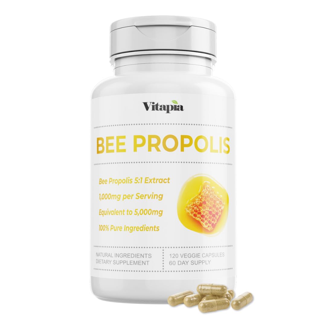Vitapia Bee Propolis capsules bottle on a clean surface with daily immune support in mind.
