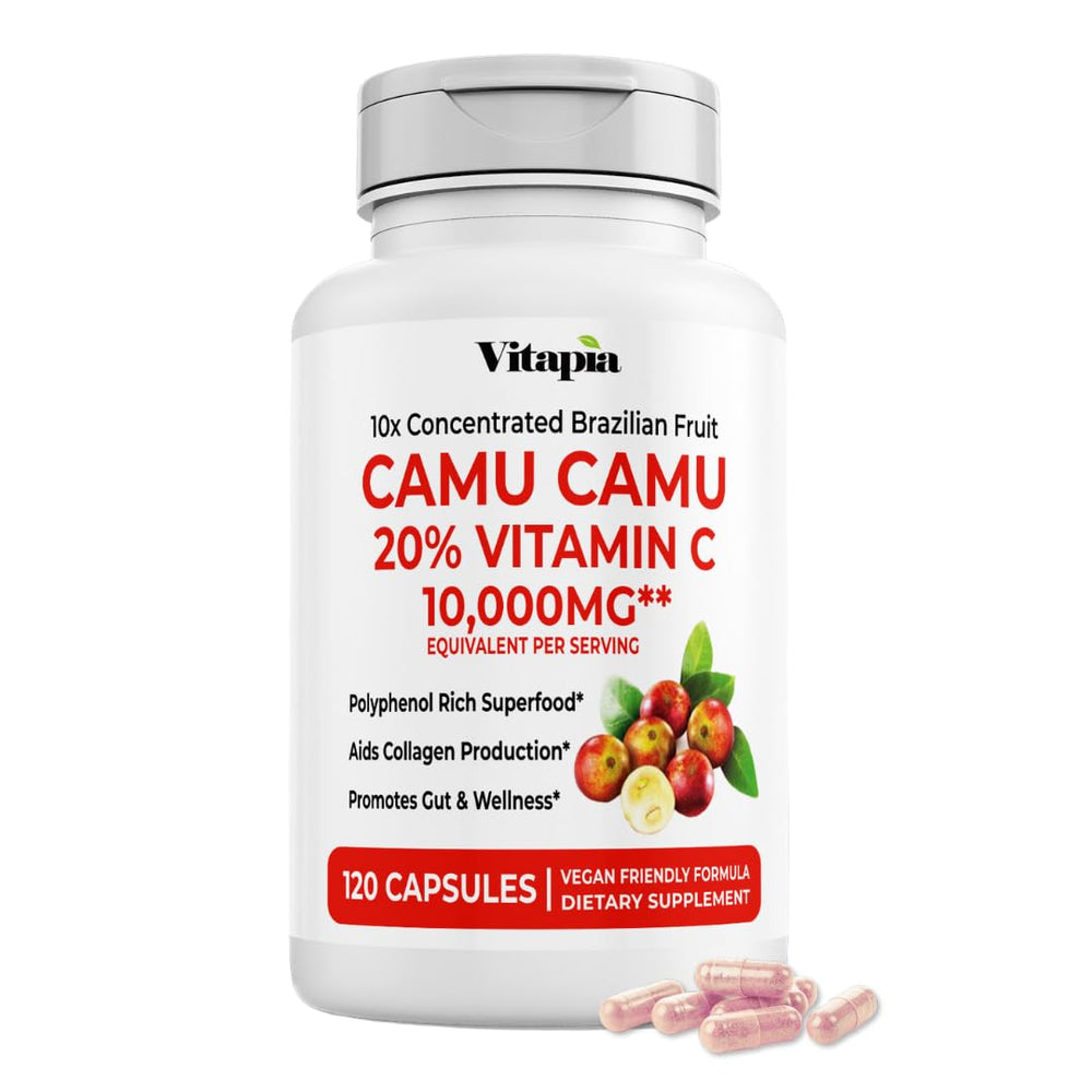 Vitapia Camu Camu bottle with 20% vitamin C for daily antioxidant support