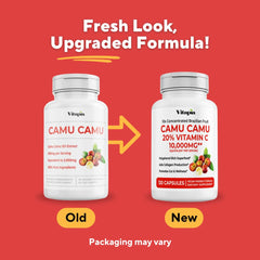 Vitapia Camu Camu label highlights organic, non-GMO, vegan-friendly formula