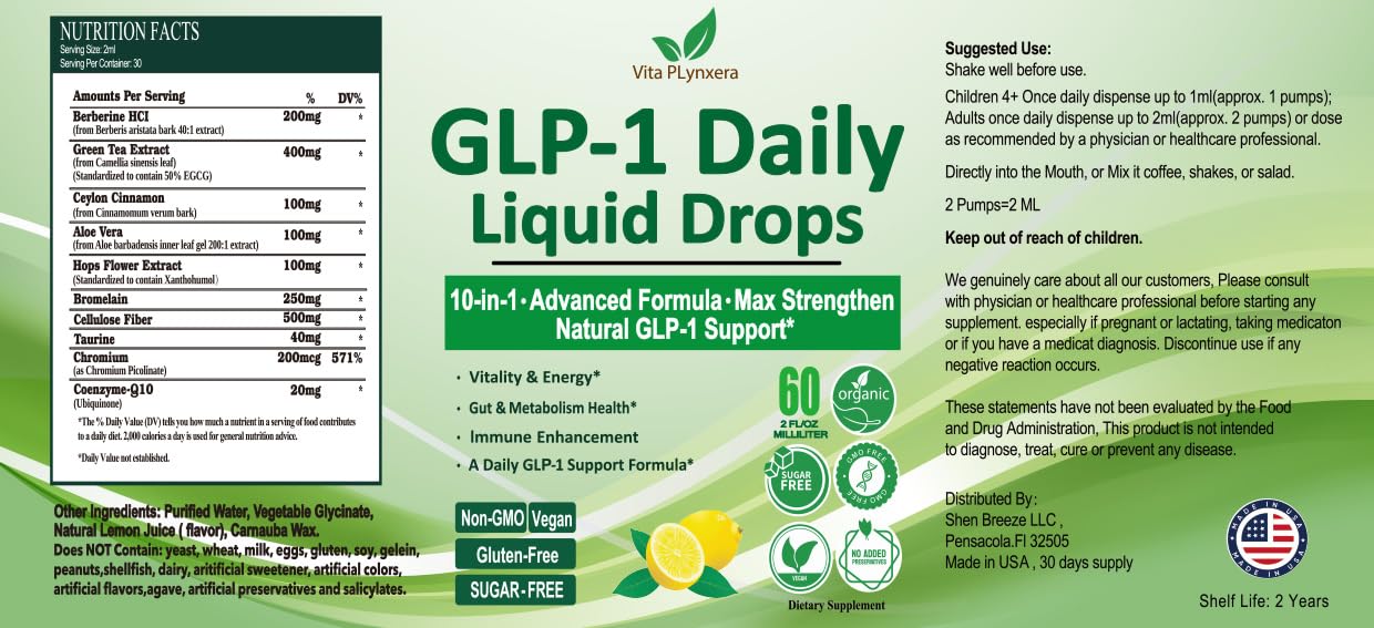 Morning routine setup featuring Vita PLynxera GLP-1 drops