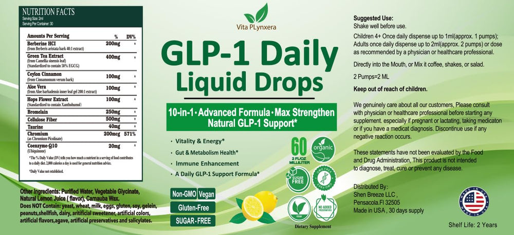 Morning routine setup featuring Vita PLynxera GLP-1 drops