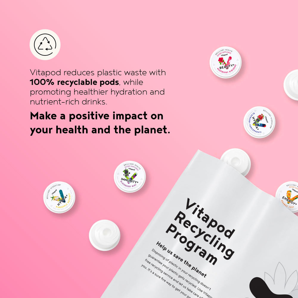 Vitapod daily-use setup with a seven-pod pack for a single routine.
