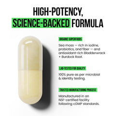 VitaRaw burdock root powder container emphasizes plant-based nutrient source.
