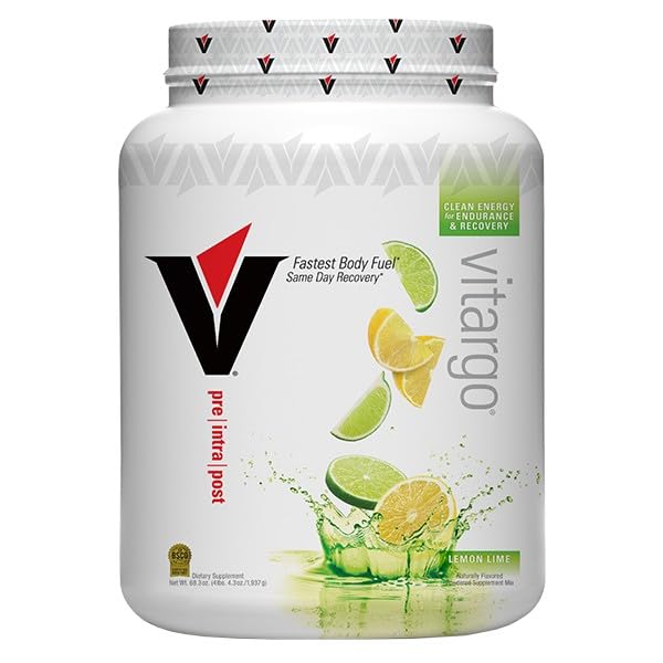 Vitargo lemon-lime shaker shown ready for intra-workout fueling.