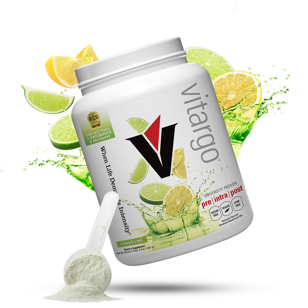Vitargo lemon-lime tub front ready for endurance fueling during training.