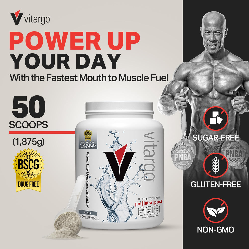 Vitargo scoop and shaker showcasing quick mixing for intra-workout fueling