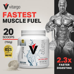 Unflavored Vitargo powder pours smoothly for pre- and post-workout fueling