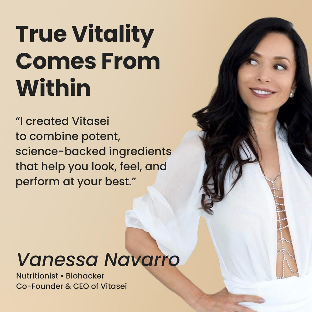 VITASEI Happy Hope vitamins in a glass for daily routine.