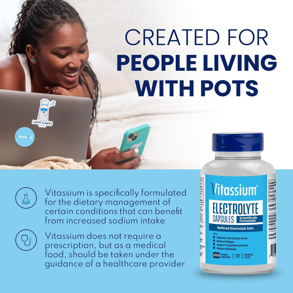 Close-up of Vitassium capsules small unflavored pills for sensitive stomachs