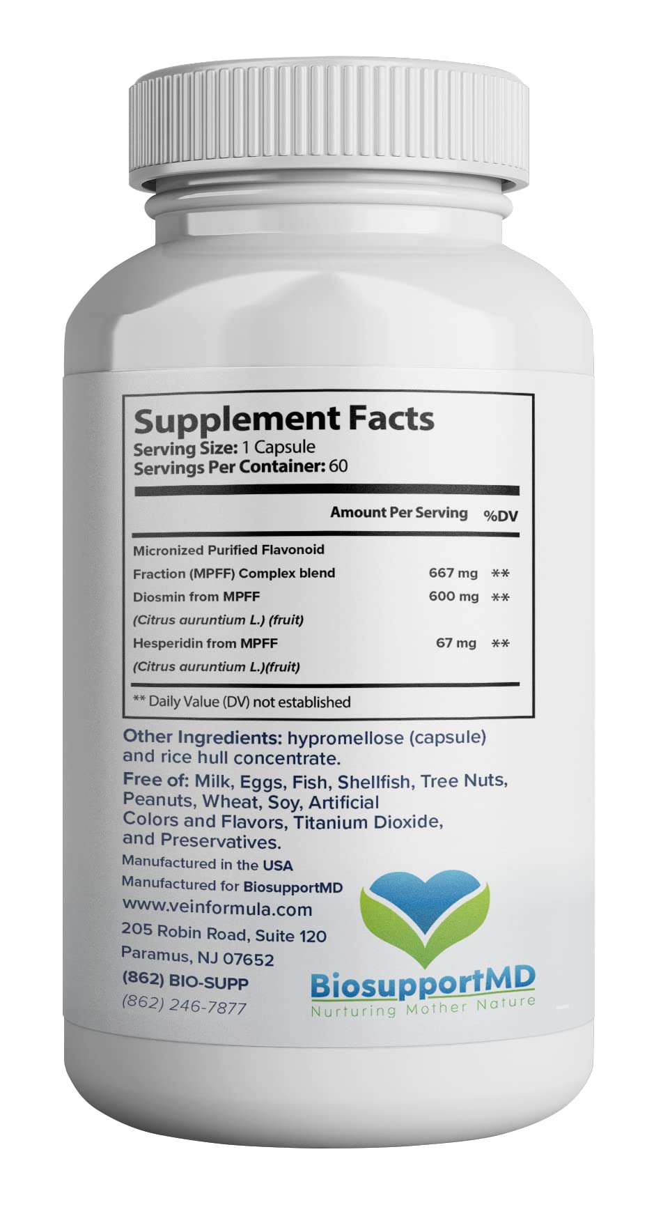 Close-up of VITASUPPORTMD capsules showing micronized flavonoids for improved absorption.