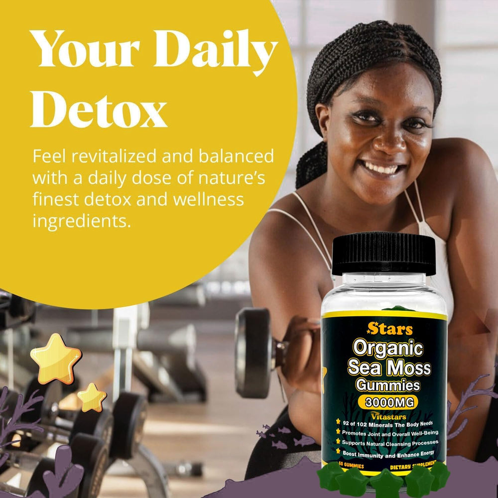 Vitastars gummies ingredients shown, highlighting ACV, bladderwrack, burdock root for mineral support