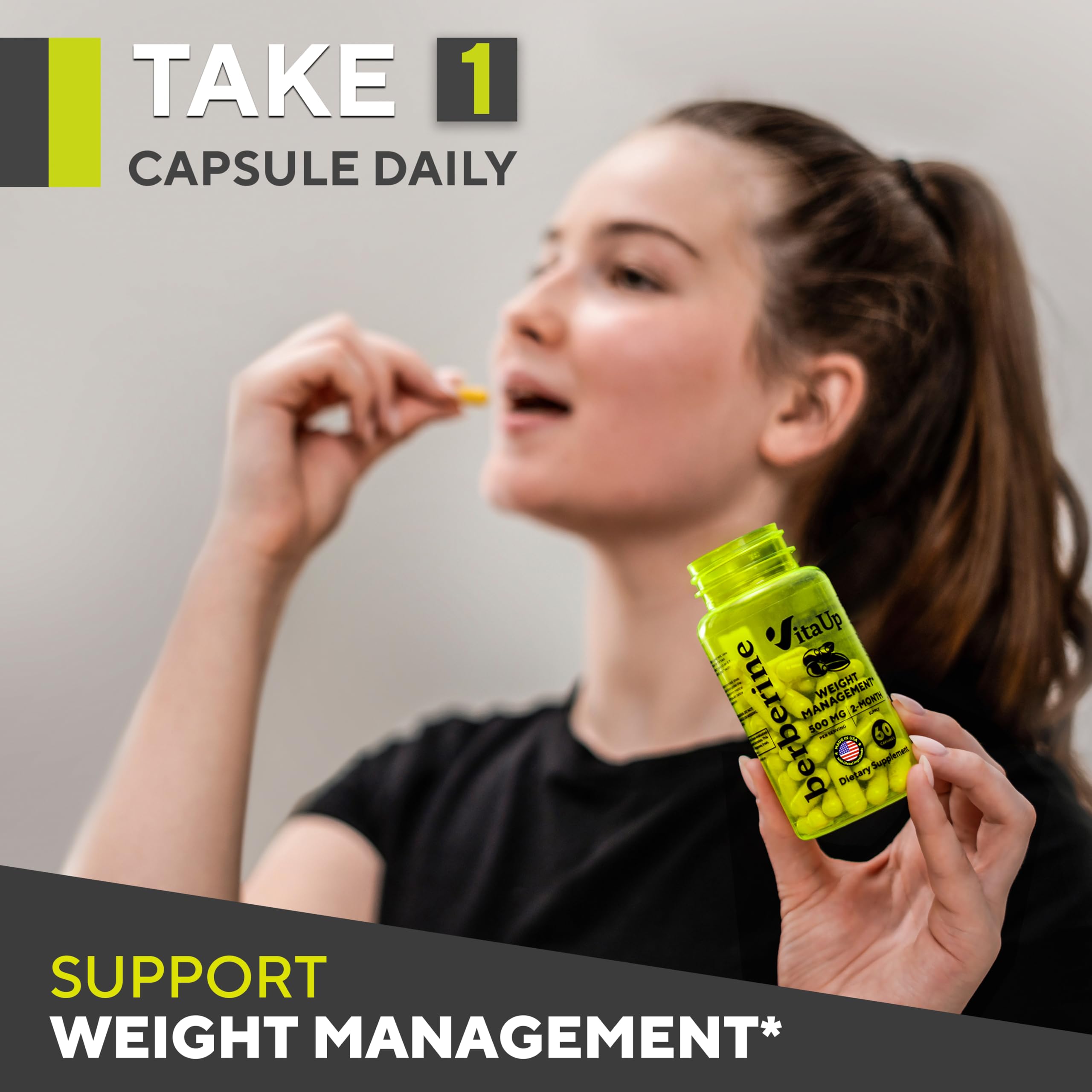 VitaUp Berberine 500mg mindset-ready capsules for balanced energy.