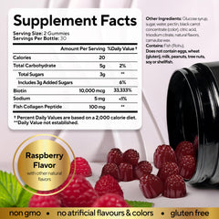 VitaUp Biotin Gummies jar label close-up highlighting collagen-enriched formula