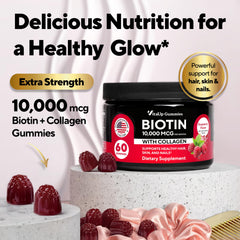VitaUp Biotin Gummies raspberry flavor close-up for daily routine