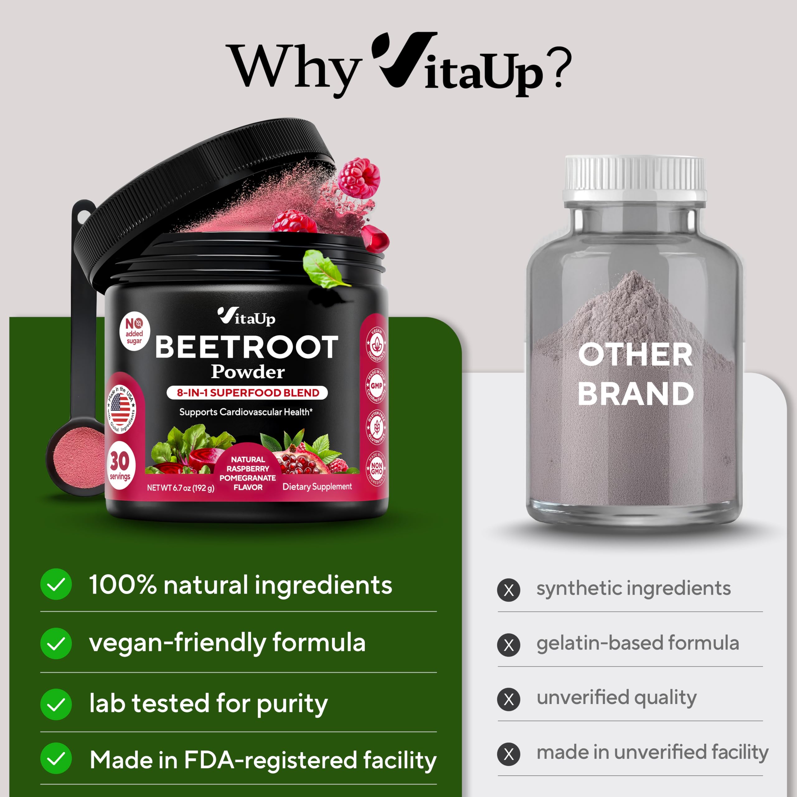 GMP-certified facility label reinforcing strict manufacturing standards for VitaUp.