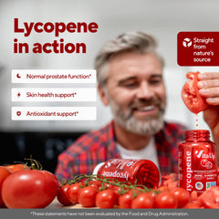 VitaUp Lycopene tablets in jar, easy daily wellness addition.