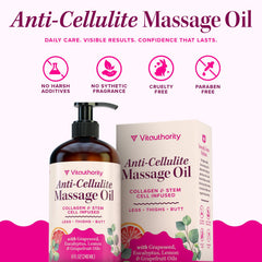 Vitauthority massage oil applied by hand for firming massage.