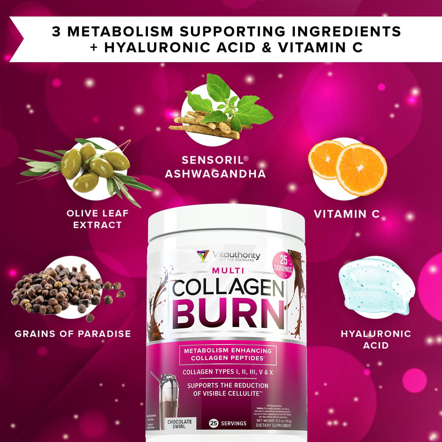 Vitauthority Collagen Peptides cellulite focus notes targeted ingredients