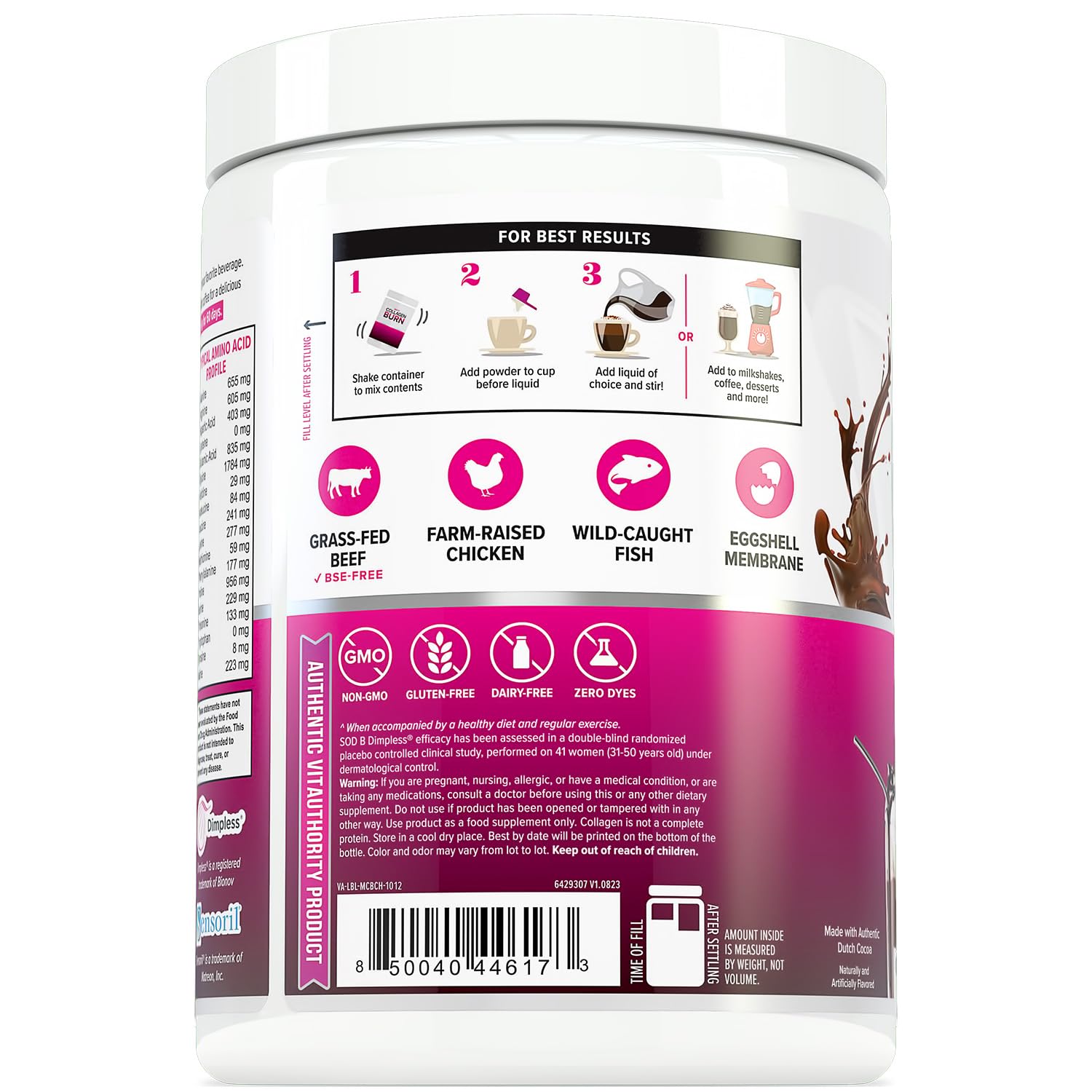 Vitauthority Collagen Peptides powder dissolves quickly in water for smooth mixing