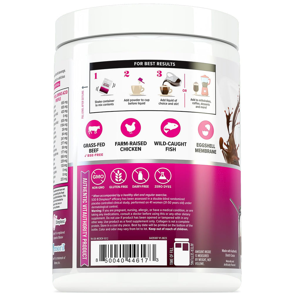 Vitauthority Collagen Peptides powder dissolves quickly in water for smooth mixing