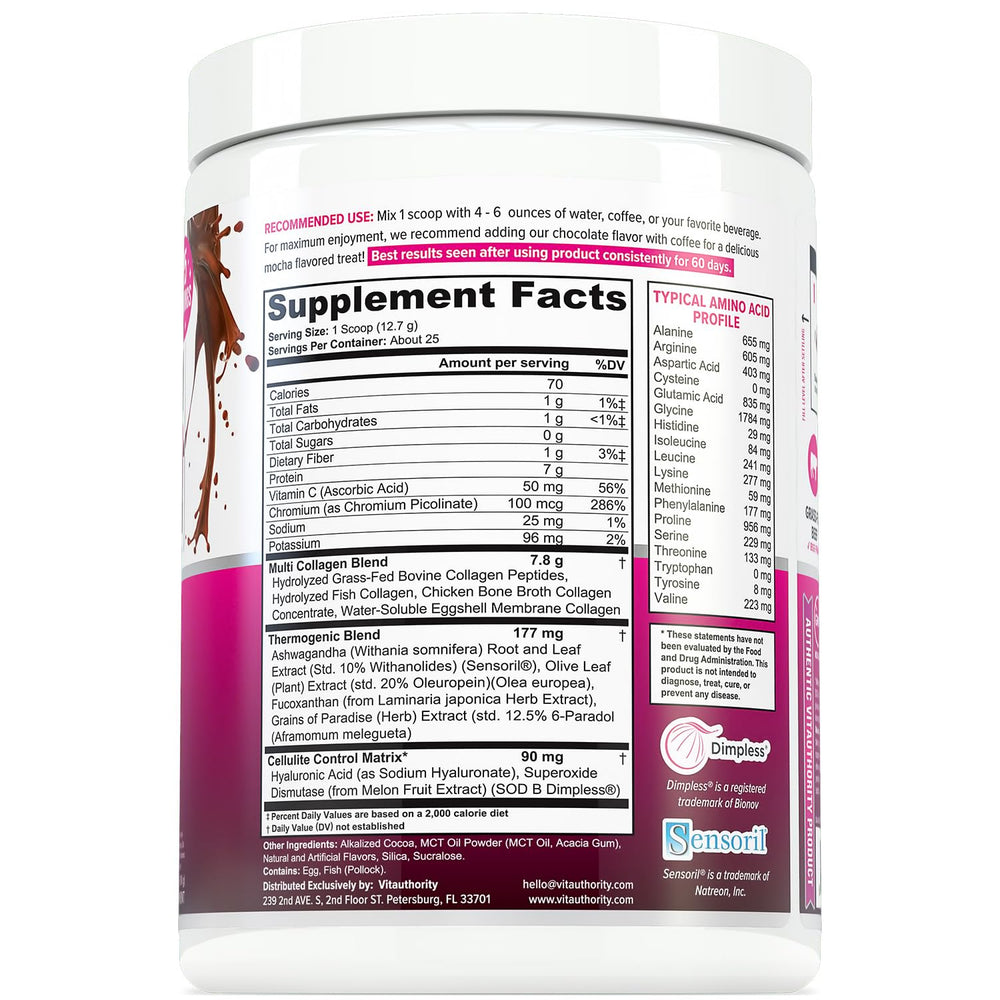 Vitauthority Collagen Peptides powder scoop for easy daily serving