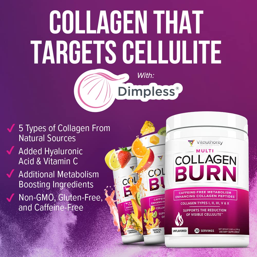 Vitauthority collagen powder whisked into smoothie for a beauty-boosting routine.