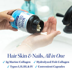Label showcases hyaluronic acid and vitamin C from Vitauthority formula for hydration.