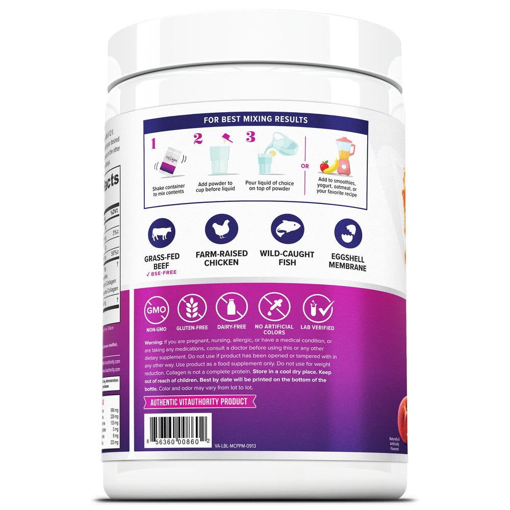 Lifestyle shot showing radiant skin and healthy hair with Vitauthority collagen