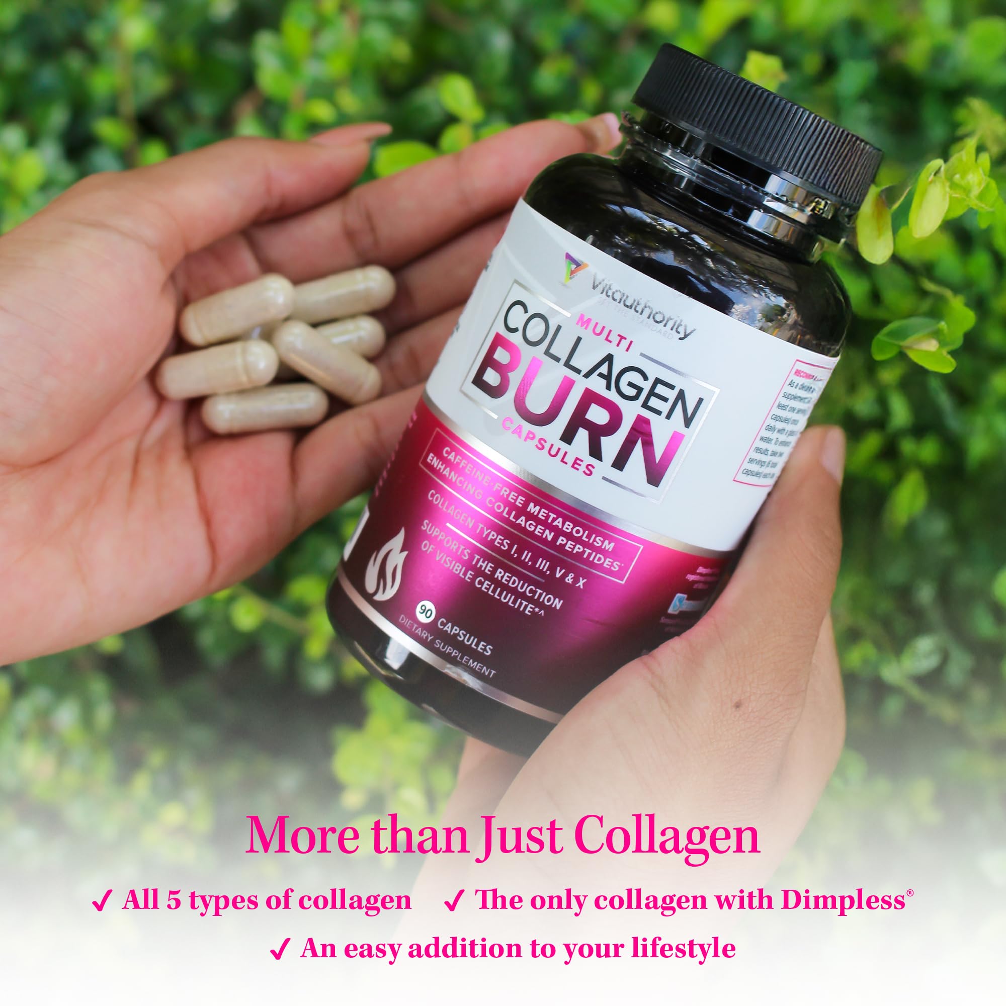 Vitauthority Multi Collagen Burn joints and bones visual for mobility support.