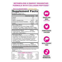 Vitauthority Multi Collagen Burn bottle back with ingredients and usage notes