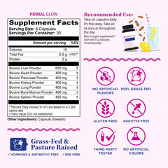 Vitaauthority Primal Glow Heart capsules for vitality and nutrition.