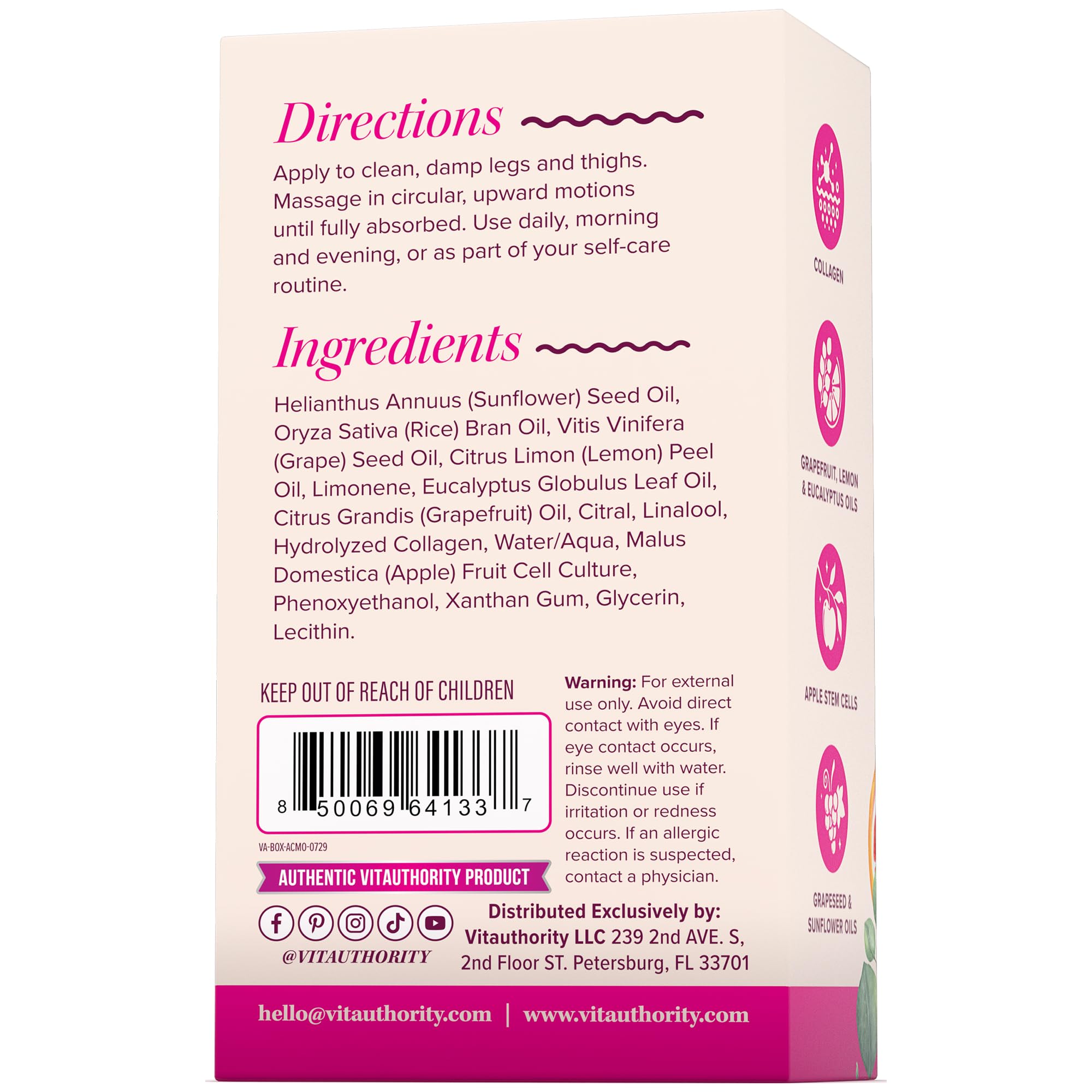 Vitauthority skincare routine for thighs and hips with smooth results.