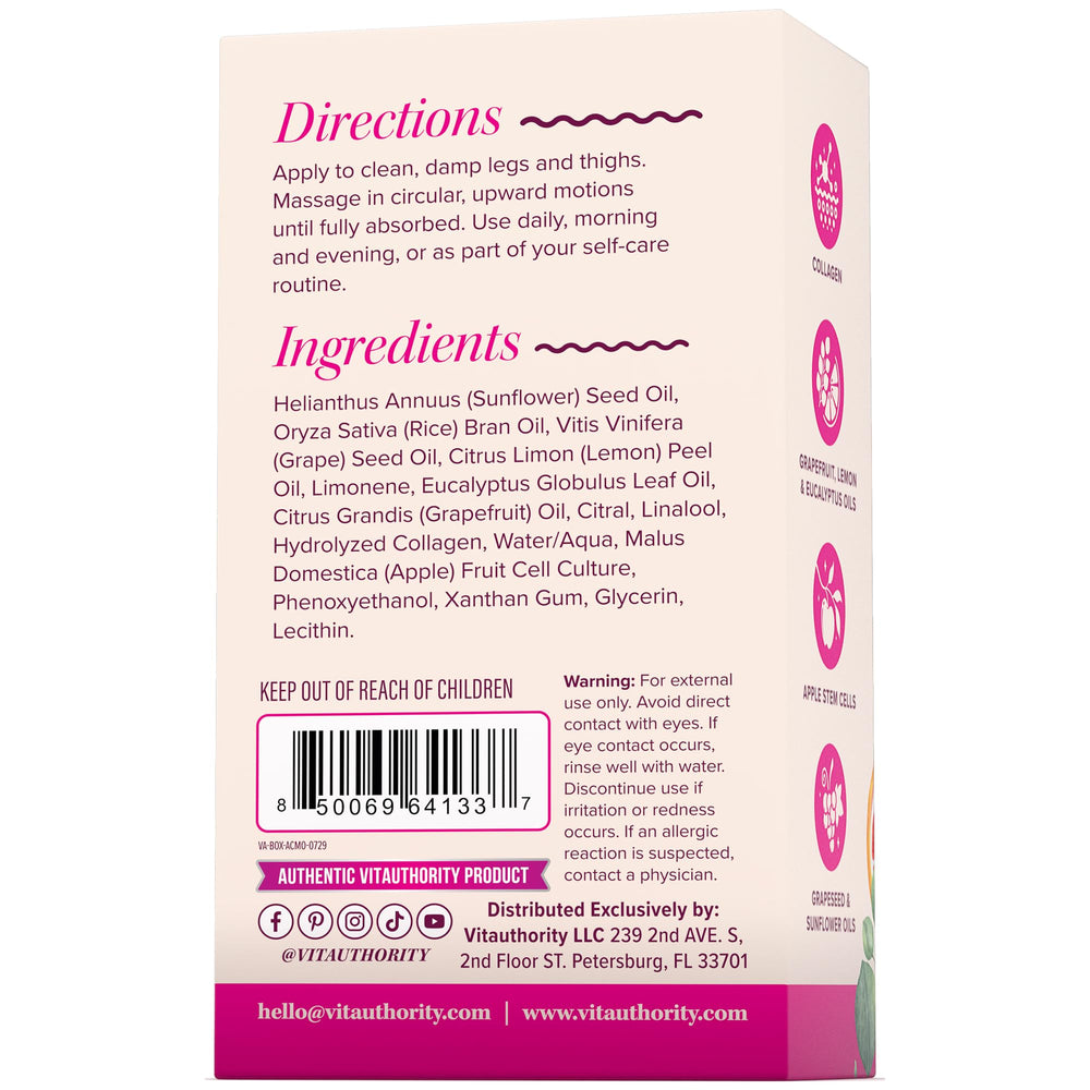 Vitauthority skincare routine for thighs and hips with smooth results.