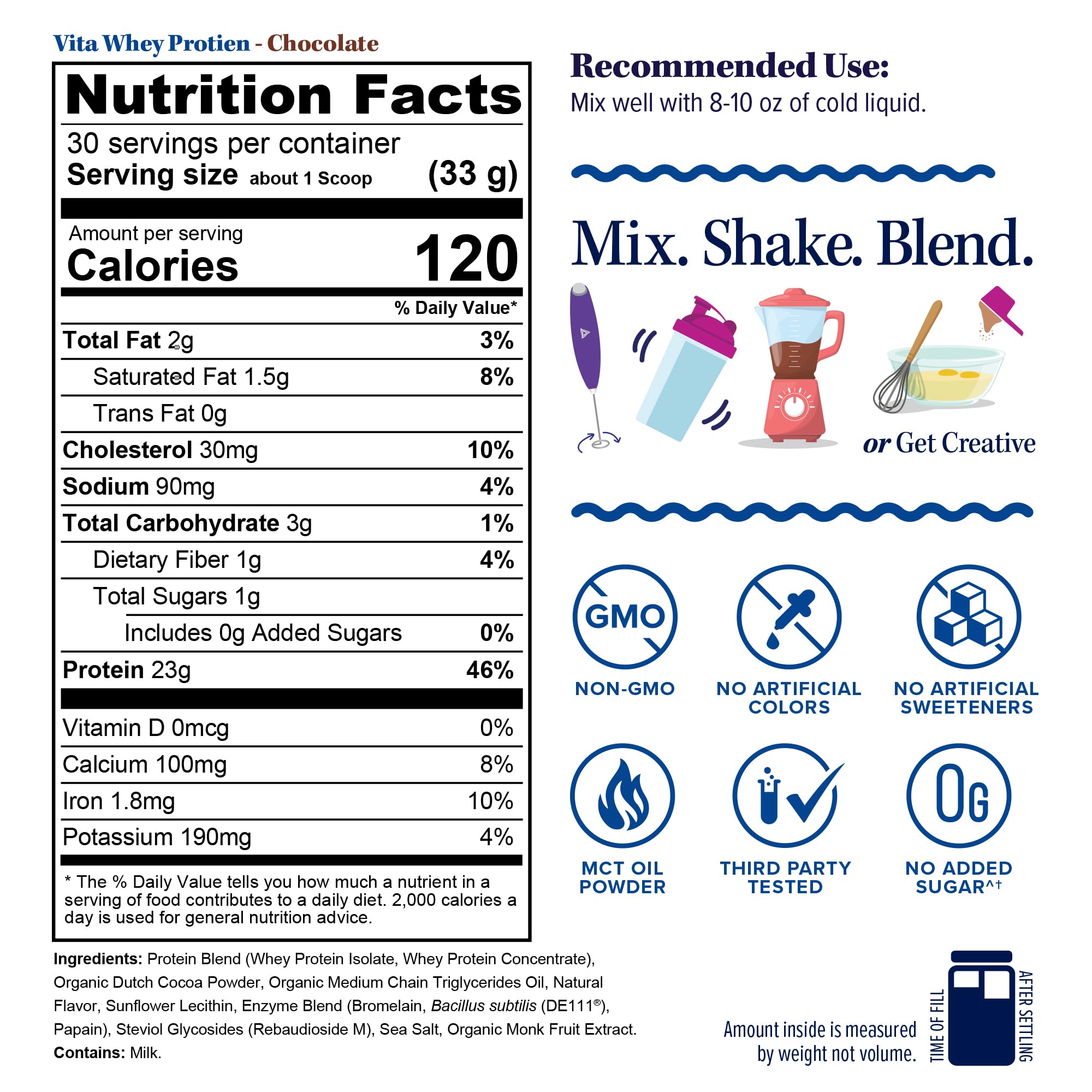 Vitauthority Whey post-workout serve illustrating quick recovery potential.