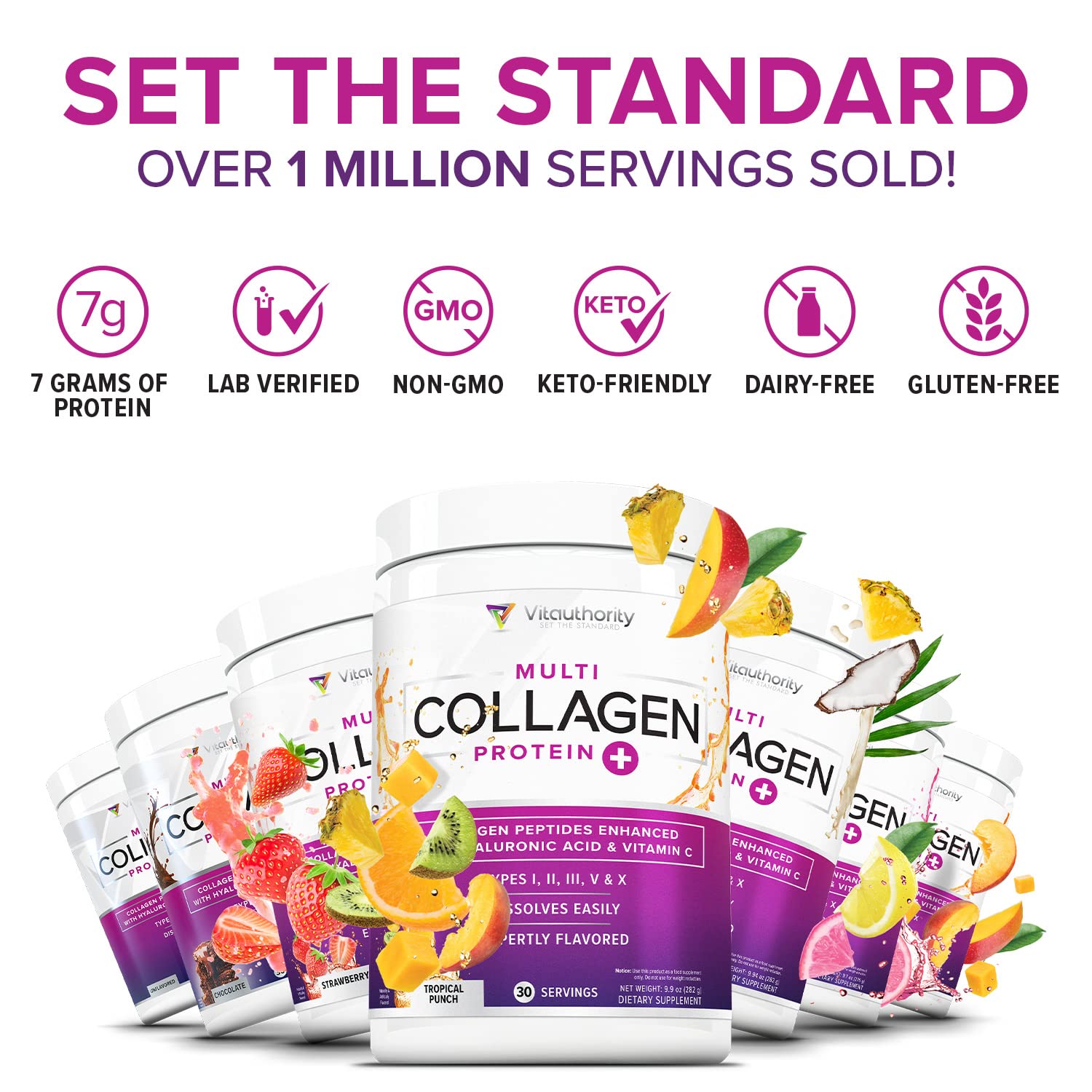 Vitauthority women's collagen powder with scoop ready for daily use in routines.