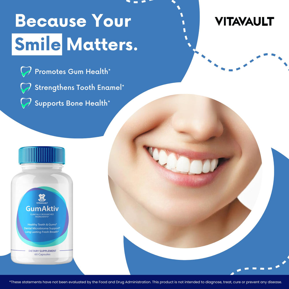 Illustration of teeth and gums supporting GumAktiv for health