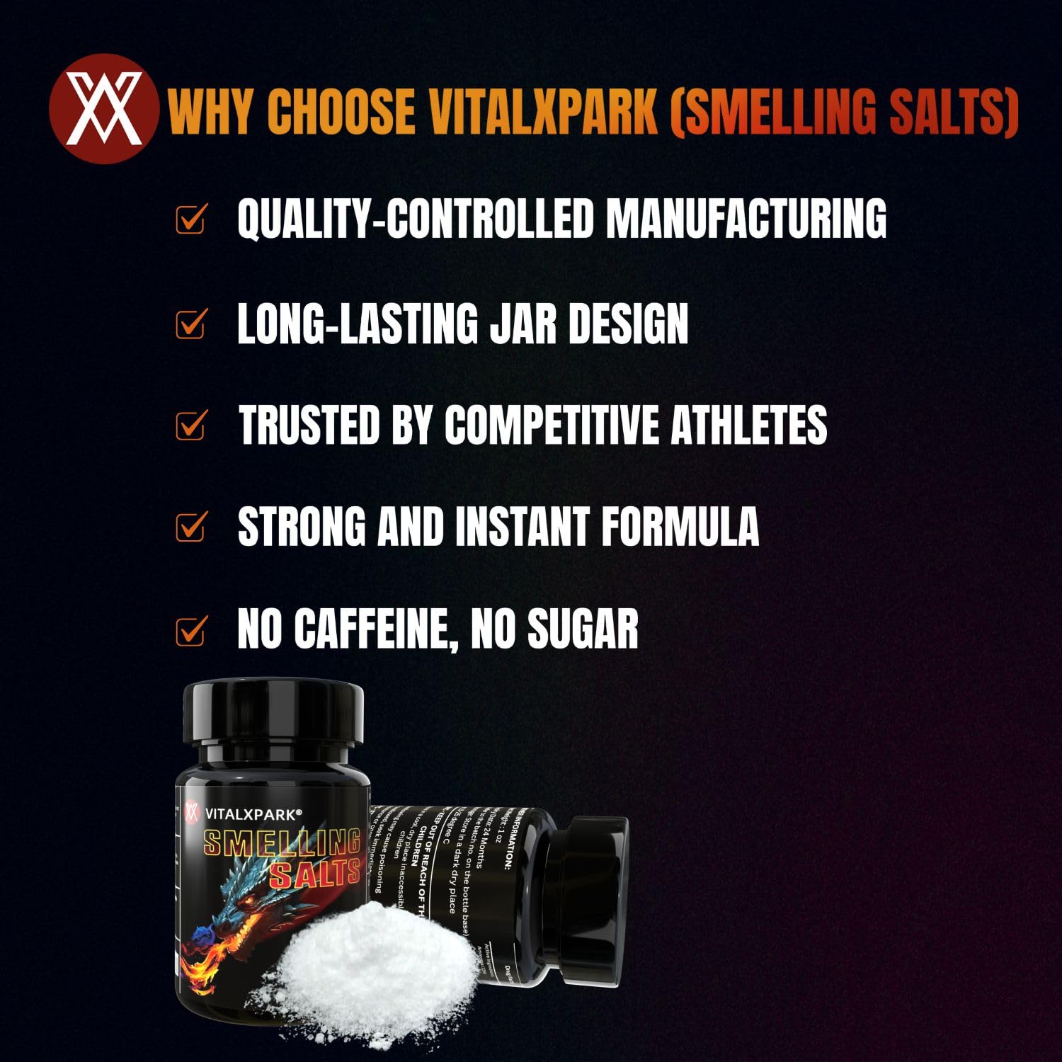 VitalXpark salts gym-bag-ready compact container for on the spot energy.