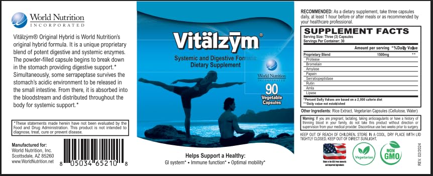 VITÄLZYM Papain and Bromelain closeup demonstrates proteolytic enzymes aiding digestion.