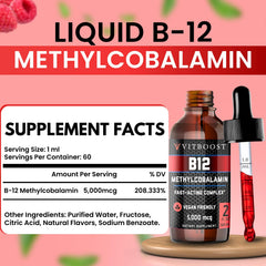 VITBOOST B-12 drops applied under the tongue for quick absorption