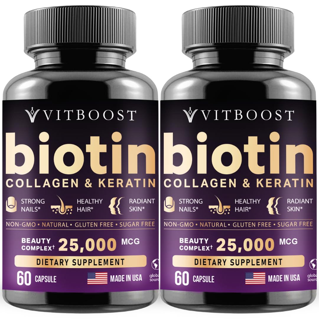Vitboost biotin with hyaluronic acid capsules promote hydrated hair and healthier nails