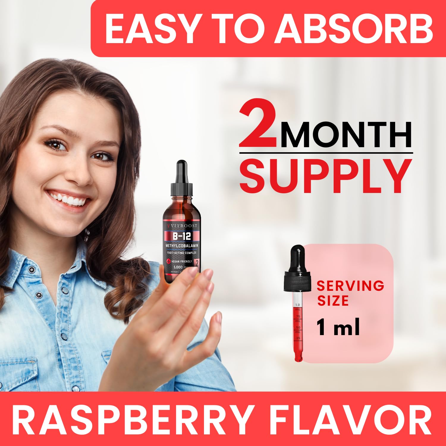 VITBOOST gluten-free and non-GMO B-12 drops packaging