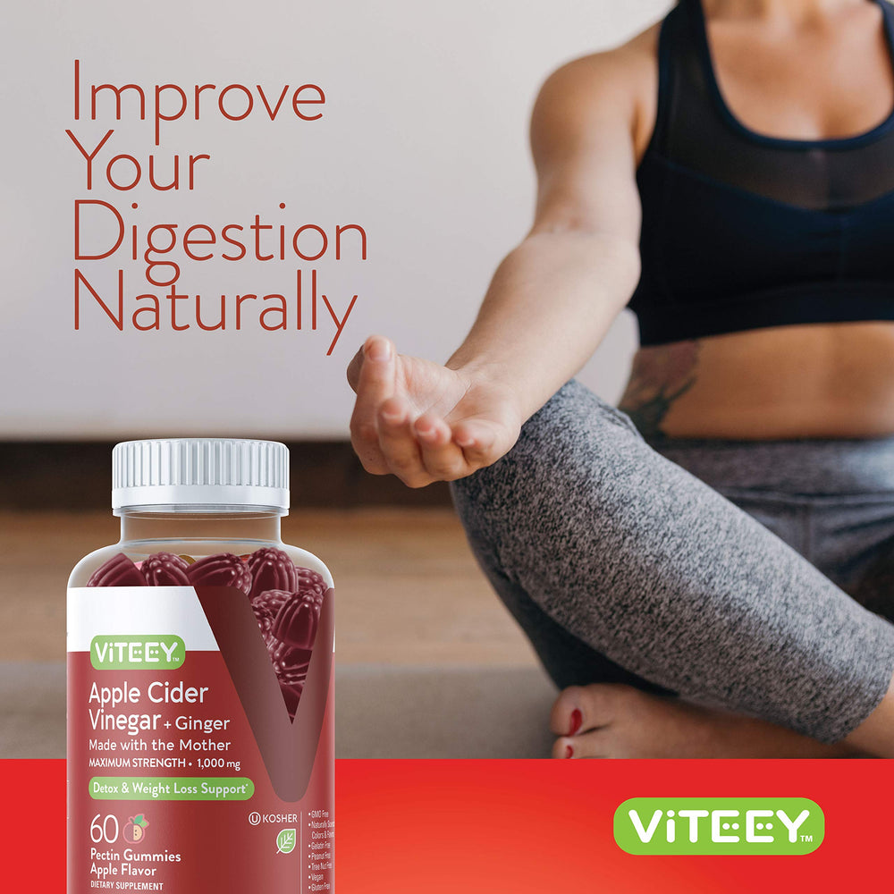 Viteey apple-flavored gummies for a tasty, convenient routine.