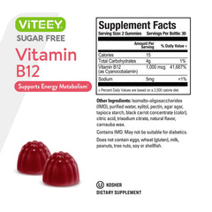 Viteey B12 Gummies on-the-go pack demonstrates convenient daily usage.