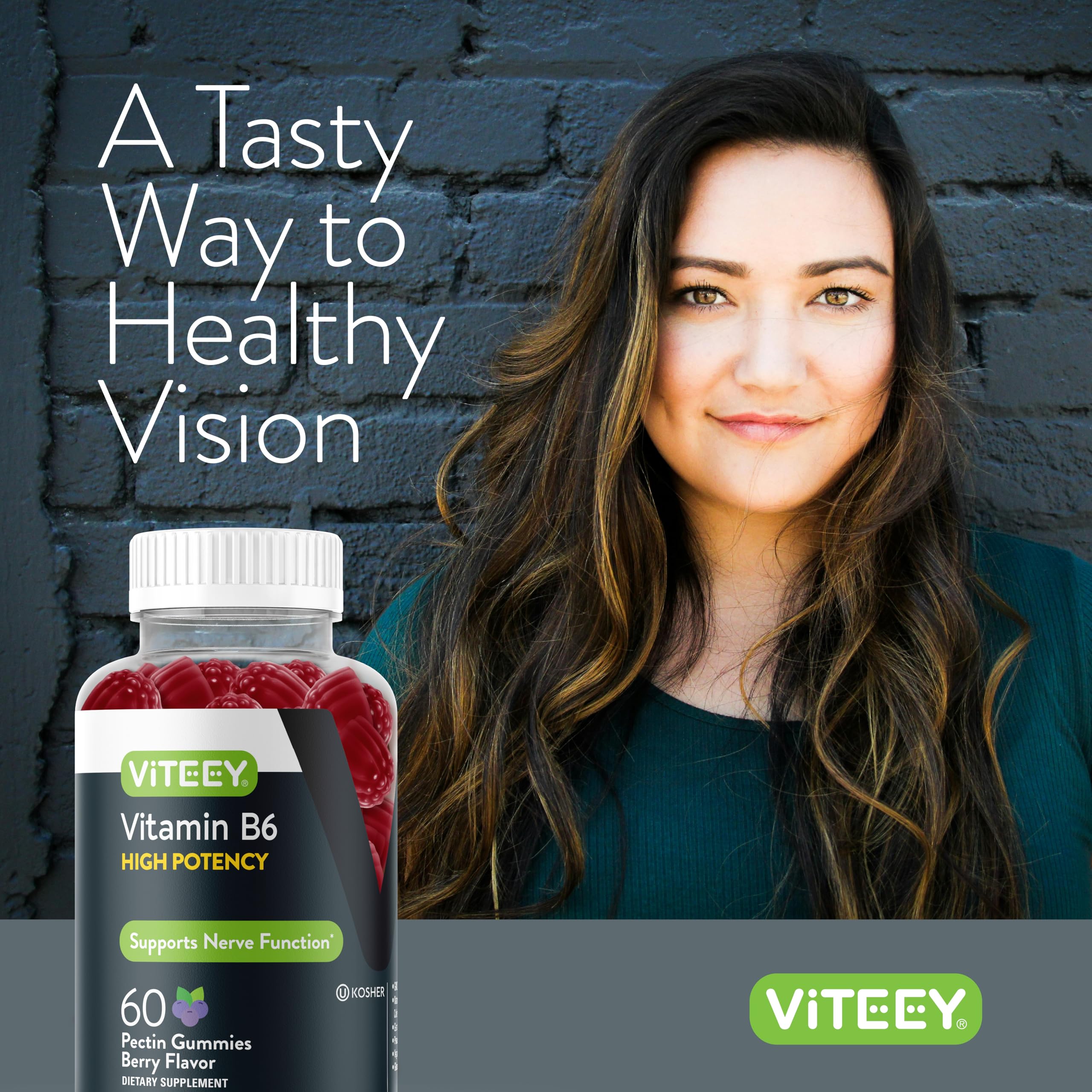 Viteey B6 Gummies vegan and gluten free option.